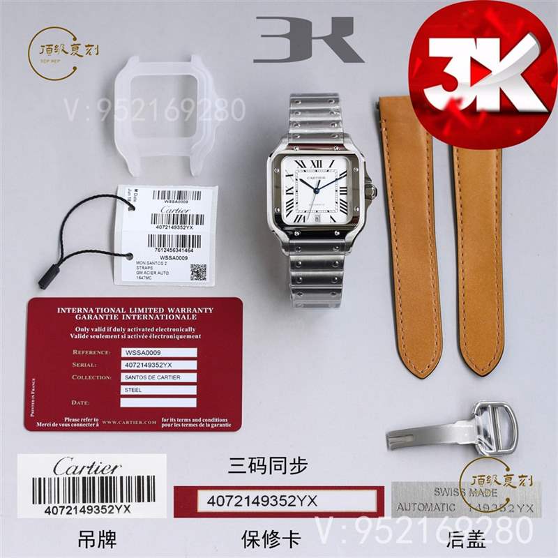 3K廠卡地亞山度士對比正品怎么樣,比V6廠、BV廠、GF廠更值得入手嗎-復刻表