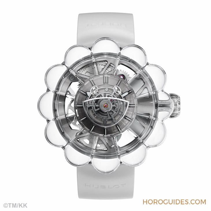 12辦花型透明藍寶石表殼！村上隆微笑小花仙氣爆棚了｜Hublot MP-15村上隆藍寶石陀飛輪腕表-復刻表