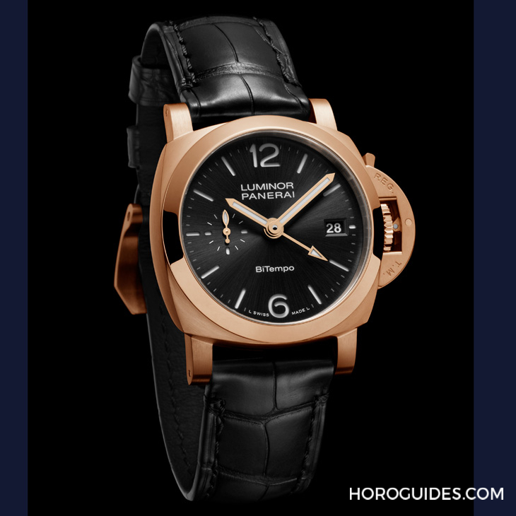 以Goldtech貴金屬材質入作! 沛納海Luminor Quaranta BiTempo腕表再添一延伸新作PAM01641-復刻表